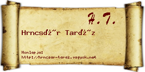 Hrncsár Taráz névjegykártya